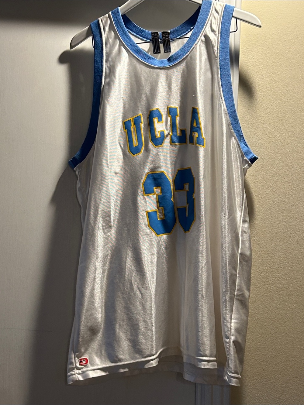 UCLA White and Blue Basketball Jersey - Number 33